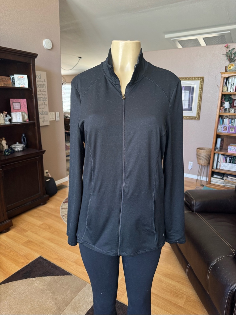 Champion Women's Black Full-Zip Bomber Jacket-size L